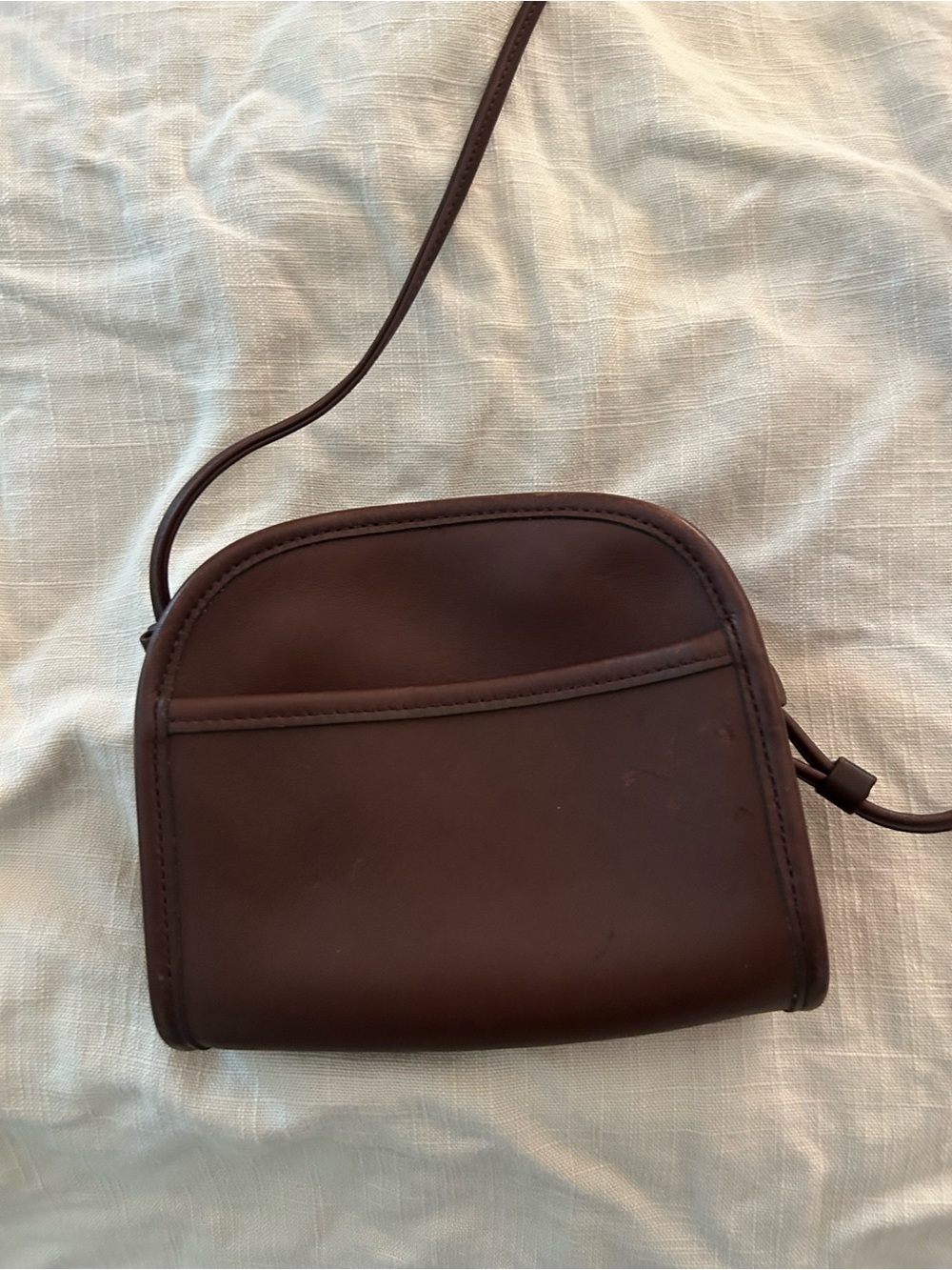 Vintage Coach Abbie Zip 9017 Mahogany Brown Leather Crossbody Bag Purse USA 1998